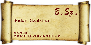 Budur Szabina névjegykártya