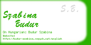 szabina budur business card